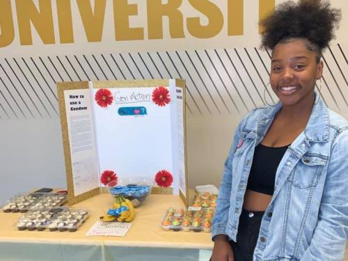 Student at booth