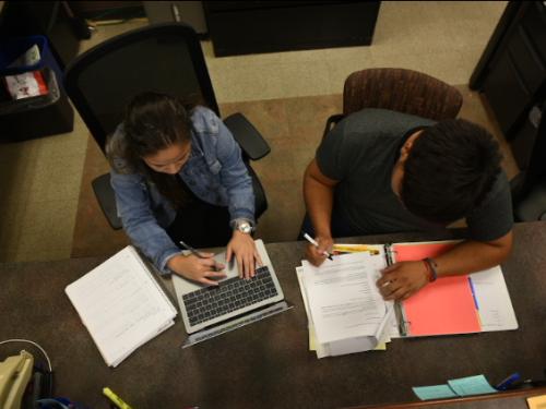 Students studying together