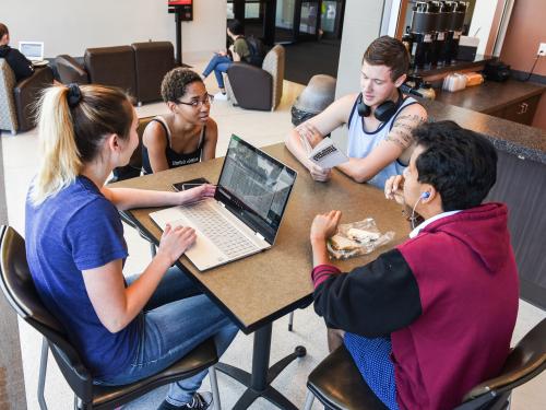 Students studying together.
