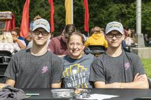 Graiden, Jacqueline, and Conner Miller during Campus Kickoff