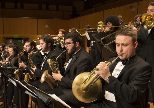 Students perform in a jazz ensemble