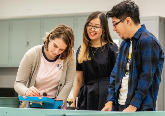 Students working in lab