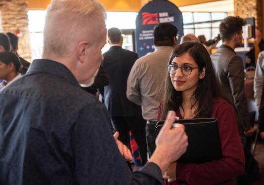 Student at career fair