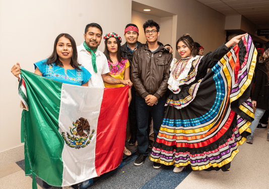 Students at global celebration