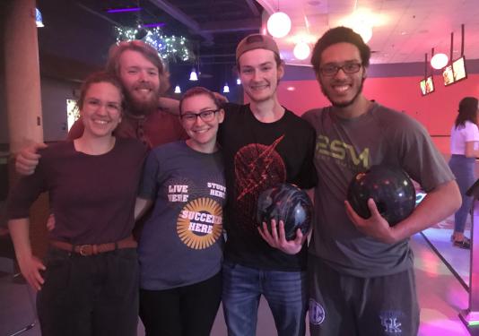 students bowling
