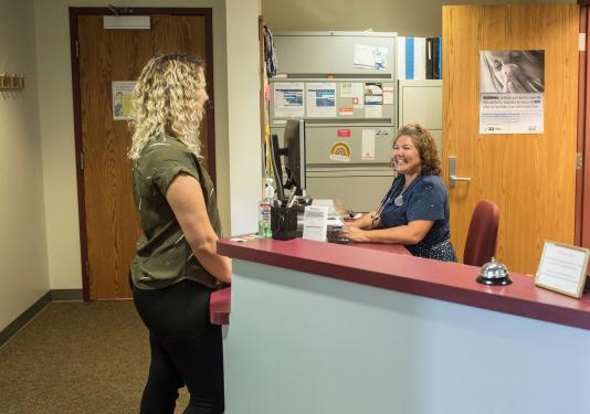 Student at health clinic