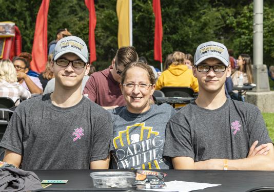 Graiden, Jacqueline, and Conner Miller during Campus Kickoff