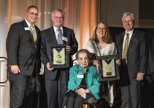 Mark and Georgia Ulmschneider are awarded the Paul E. Shaffer Medal at the annual Celebrate Philanthropy Dinner at Purdue Fort Wayne