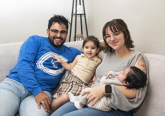 Hailey Moreno with her husband and two daughters