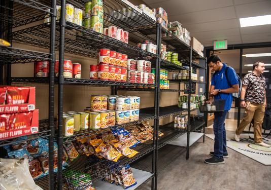 Students in the university pantry