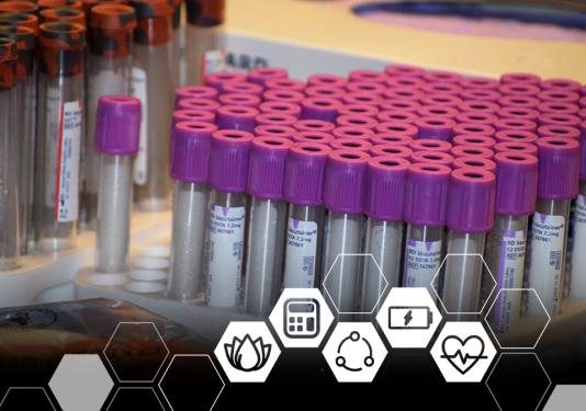 Group of vials to collect blood samples for the blood health screenings at the Well-being Summit