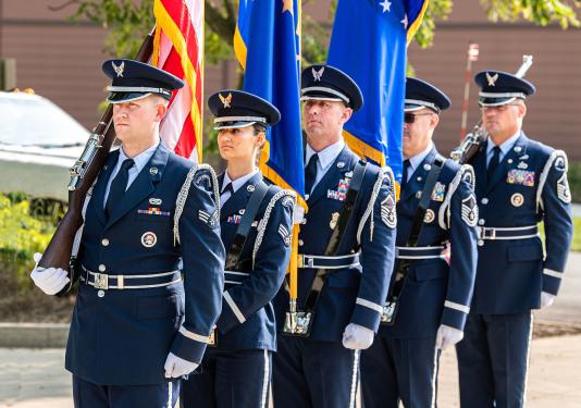 Color guard at the 2022 Military Appreciation Day at Purdue Fort Wayne