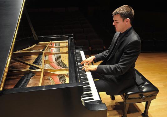 man playing the piano