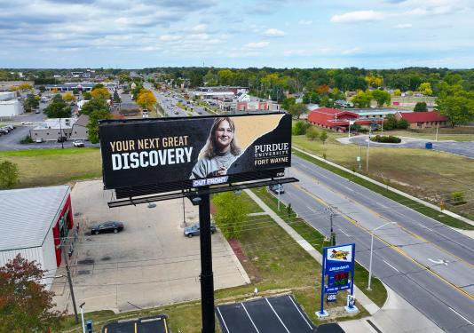 A PFW billboard in Fort Wayne