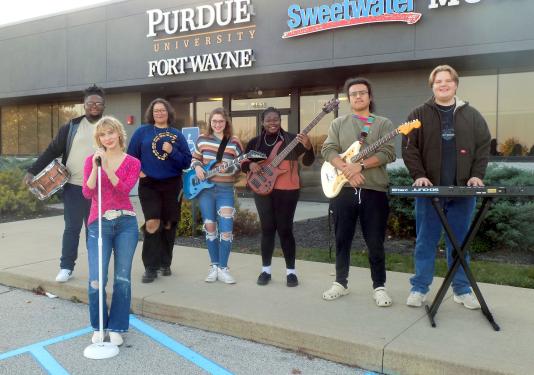 Members of the band Natalie and Crew