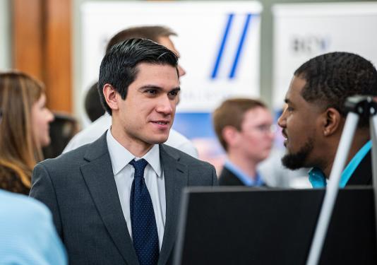 Students at a networking event.