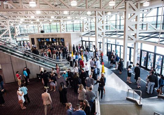 The lobby of the Allen County War Memorial Coliseum