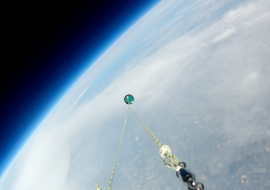 Weather balloon in the atmosphere