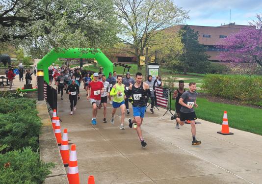 Runners and walkers at the start of the Campus United 5K Run/Walk.