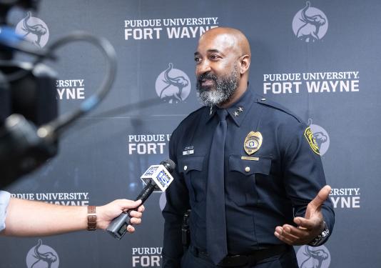 Chief Harrison was interviewed by WANE-15 after the swearing in ceremony.