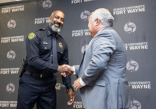 Chief Anthony Harrison after his swearing in ceremony