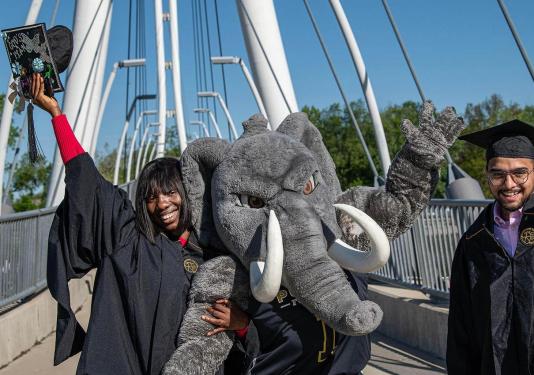 PFW graduates on the Venderly Bridge