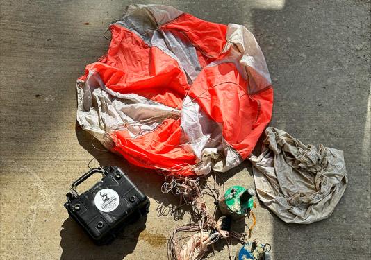 Weather balloon after retrieval