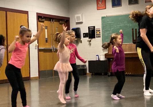 Young children dancing
