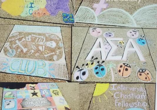 Student org sidewalk chalk