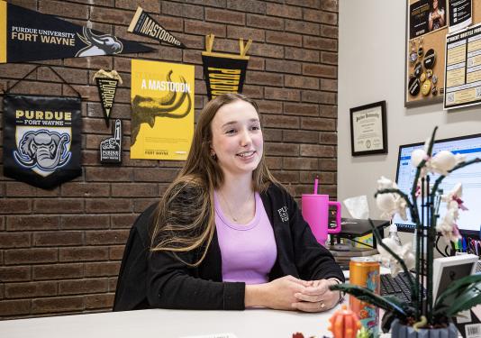 Makenna Adams in her office