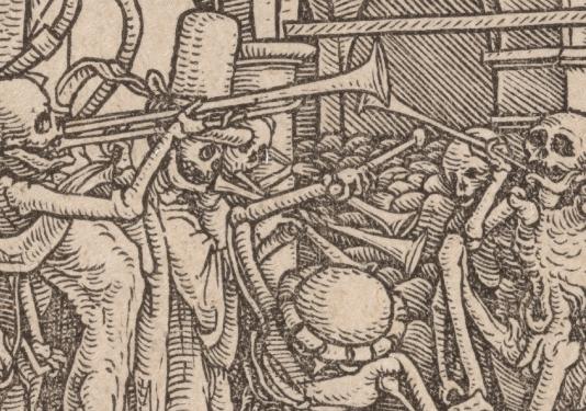 skeletons playing buggles