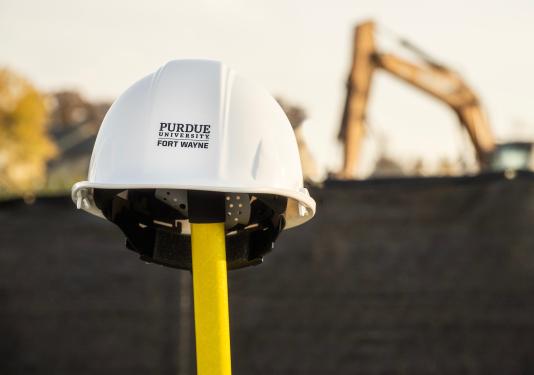 a construction helmet