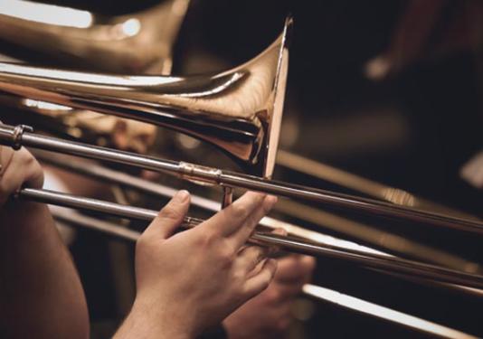 trombone being played