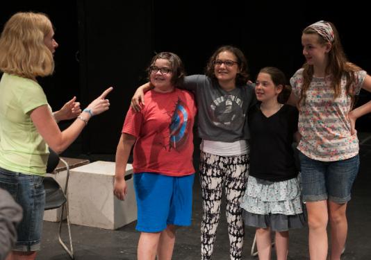 group of students acting