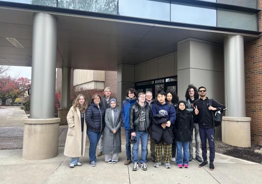 A group of students outside of Walb Student Union
