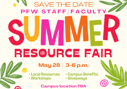 event flyer with summer colors and greenery