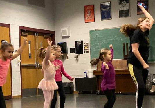 Young children exercising