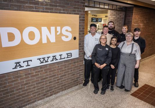 Fresh Ideas staff at the entrance to Don's at Walb