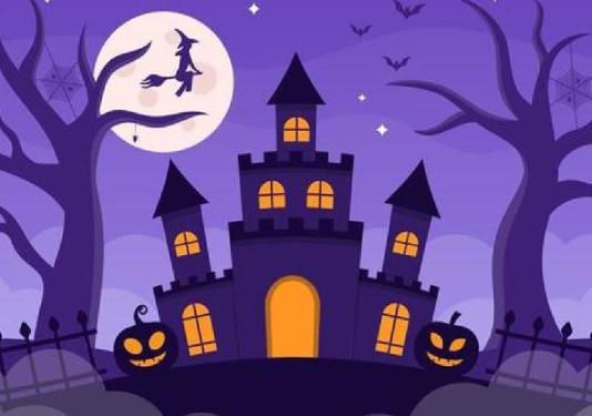 purple haunted house