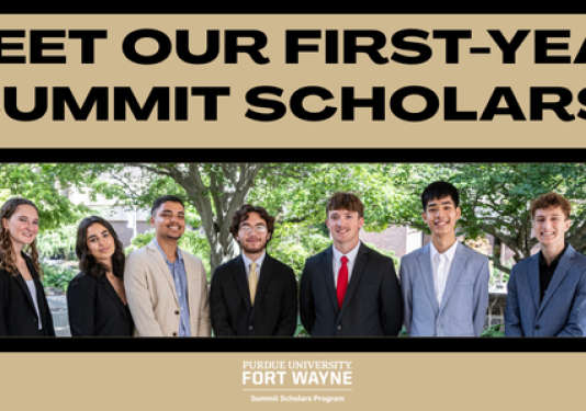 Six Chapman Scholars and one Doermer Scholar posing for group photo.