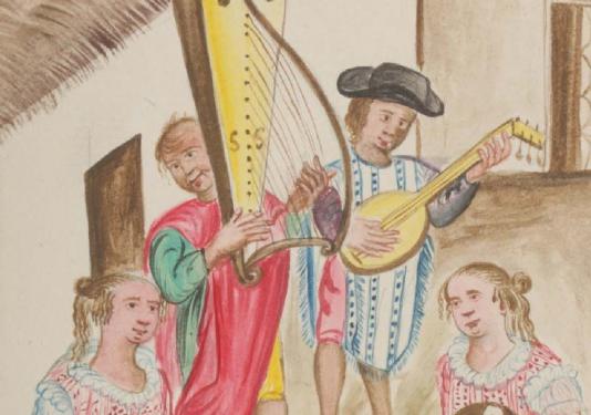 sketch of mid century musicians