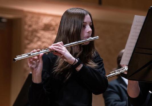 flute player performing