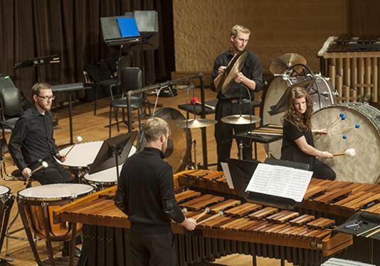 percussion ensemble performing