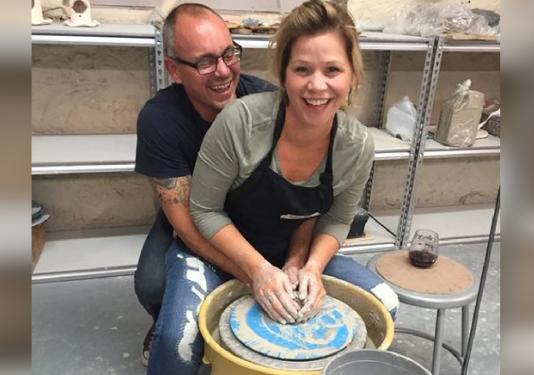 couple making clay