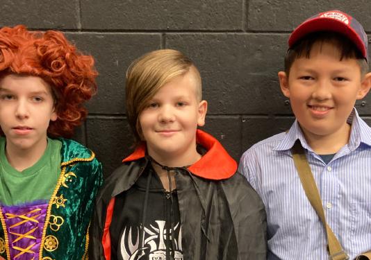 children dressed up in costumes