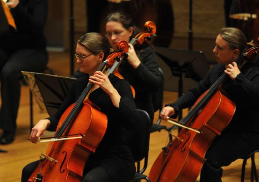 cellist performing
