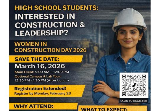 Women in Construction Day Information Flyer with QR Code