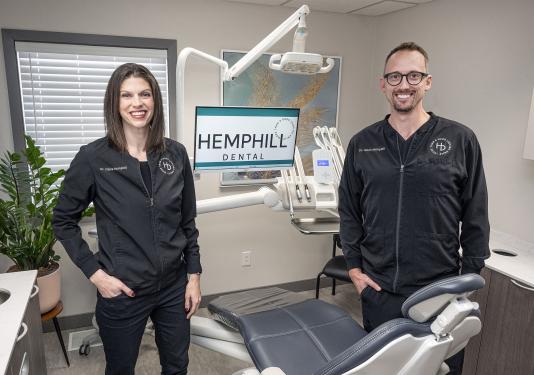 Claire and Jason Hemphill in their dental office
