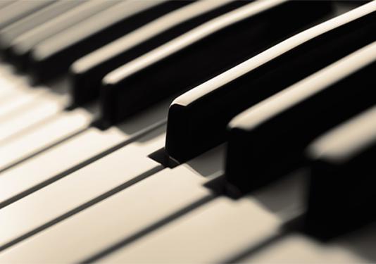 piano keys close up