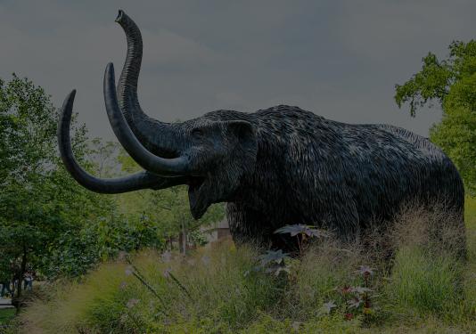 picture of mastodon statue on PFW campus